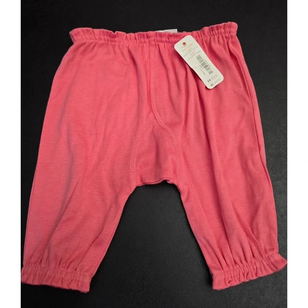 NWT Gymboree Baby Girls Coral Pink Paperbag Waist Capri Pants – 3-6M